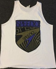 Vtg 90s Speedo Faded Tank Top M USA Beach Surf Skate Grunge Quiksilver OP 80s