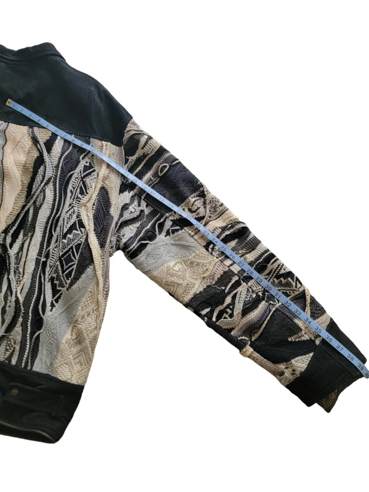 COOGI SUEDE KNIT Jacket Size XL SWEATER Black Multicolor - Image 4 of 4