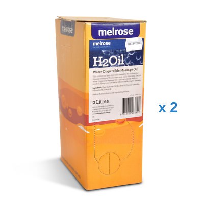 2 x Melrose H2Oil Water Dispersible Massage Oil 2L Total 4L