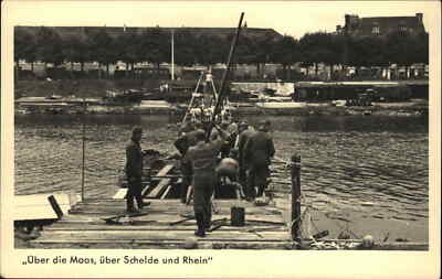 WWII GERMAN SOLDIERS RAFT RHEIN PROPAGANDA No. 3505 Real Photo Postcard ...