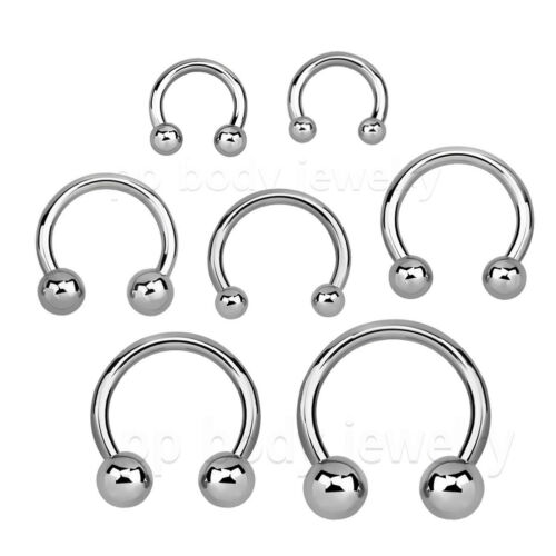 1pc. 14G Surgical Steel Ball Horseshoe Circular Barbell Earring Lip Septum Ring