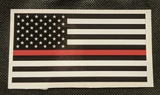 Red Stripe American Flag Firefighter Awareness Fallen Fireman Vinyl Sticker