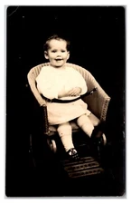 Early 1910s - Baby In Stroller Studio Portrait - Real Photo Postcard (UnPosted)
