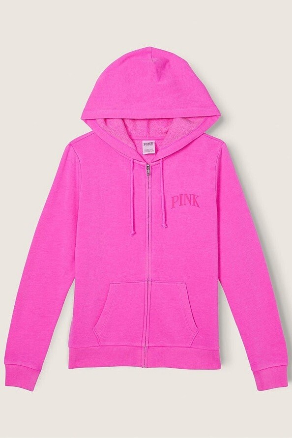 Victoria Secret PINK Fleece Zip Up Hoodie Classic Sweatpants Set