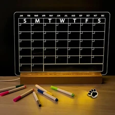 Memo White Board Acrylic Notepad Table LED Lighted Calendar Accessories Gift 13