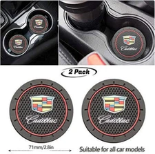 COASTER 2PC 2.75'' SILICONE CAR CUP HOLDER AUTO INSERT FOR CADILLAC - US SELLER