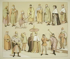 Traditional Costumes Italy Italia Girard Firmin Didot c1888 Lithograph
