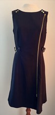 Calvin Klein dress 8 black zippered gold hardware work business