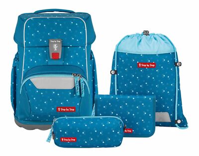 Step by Step Basis Schulranzen-Set 4-teilig Schulranzen Blue Hearts Neu