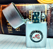 Vintage Barlow Windproof Lighter Firefighter 25 Years Of Service - NOS - Works