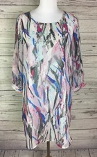 Jack Shift Dress Women’s Size M Multicolor 3/4 Sleeve Lined Round Neck