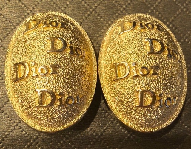Christian Dior OVAL Monogram Clip On CD Logo Earrings eBay