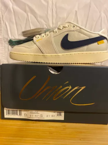 Jordan 1 Retro AJKO Low SP Union Sail Leather (DZ4864-100) Men's Size 9.5
