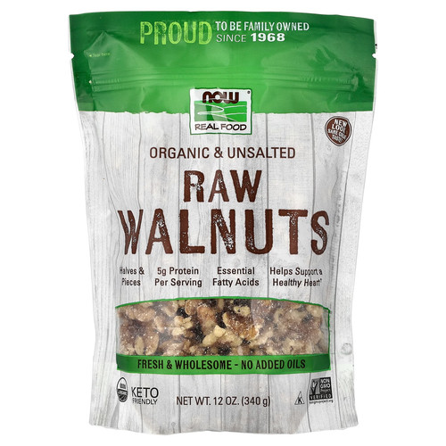 Real Food, Organic Raw Walnuts, Unsalted, 12 oz (340 g)