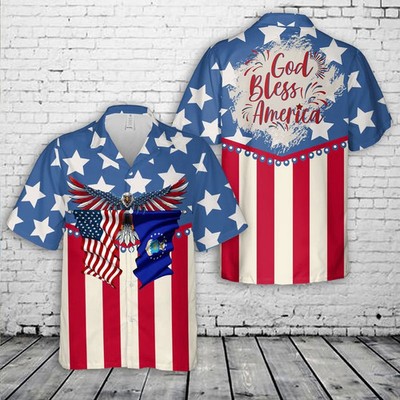 US Air Force God Bless America 4th Of July Hawaiian Shirt, Airplane Hawaiian