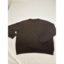 SWEATER MENS XL V Neck Pullover 100 Pima Cotton Brown Polo Ralph Lauren