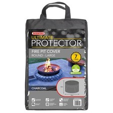 Image of Bosmere Ultimate Protector Round Fire Pit Cover Sizes Small Large Charcoal
