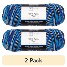 Medium Weight Acrylic Yarn Blue Blend 2 Pack 5 Oz 285 Yards Each