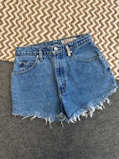 Vtg Sasson Cut Off Short Sz 9/10 Denim High Waist Jean Distressed Cowgirl Shorts