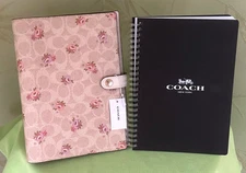 COACH NOTEBOOK SIGNATURE WITH FLORAL PRINT:NWT CAO58 SAND/MULTI