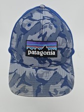 Patagonia Trucker Hat Blue Camo Snapback Mesh Cap Hat Size: All