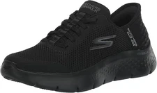Skechers Women's Slip-Ins Go Walk Flex Grand Entry Black Sneakers Sz 9 WIDE NEW