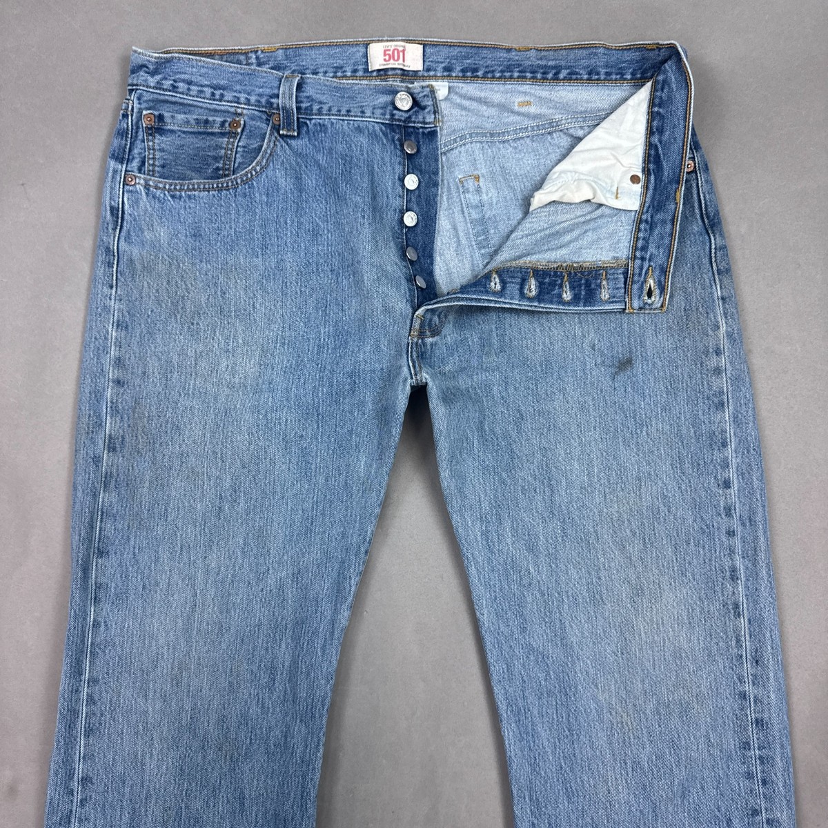 Levis 501 Jeans Mens 40x34 Blue Button Fly Denim Pants Workwear