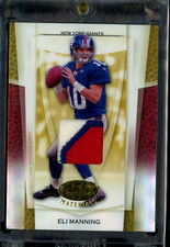 2007 Leaf Certified Eli Manning Mirror GOLD GAME USED WORN Logo Jersey Patch /25
