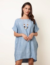  Blue Vanilla Womens  Washed Effect Tunic Dress