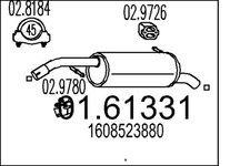 MTS Endschalldämpfer Nachschalldämpfer 01.61331 für PEUGEOT 208 1 2008 VTi GPL 3