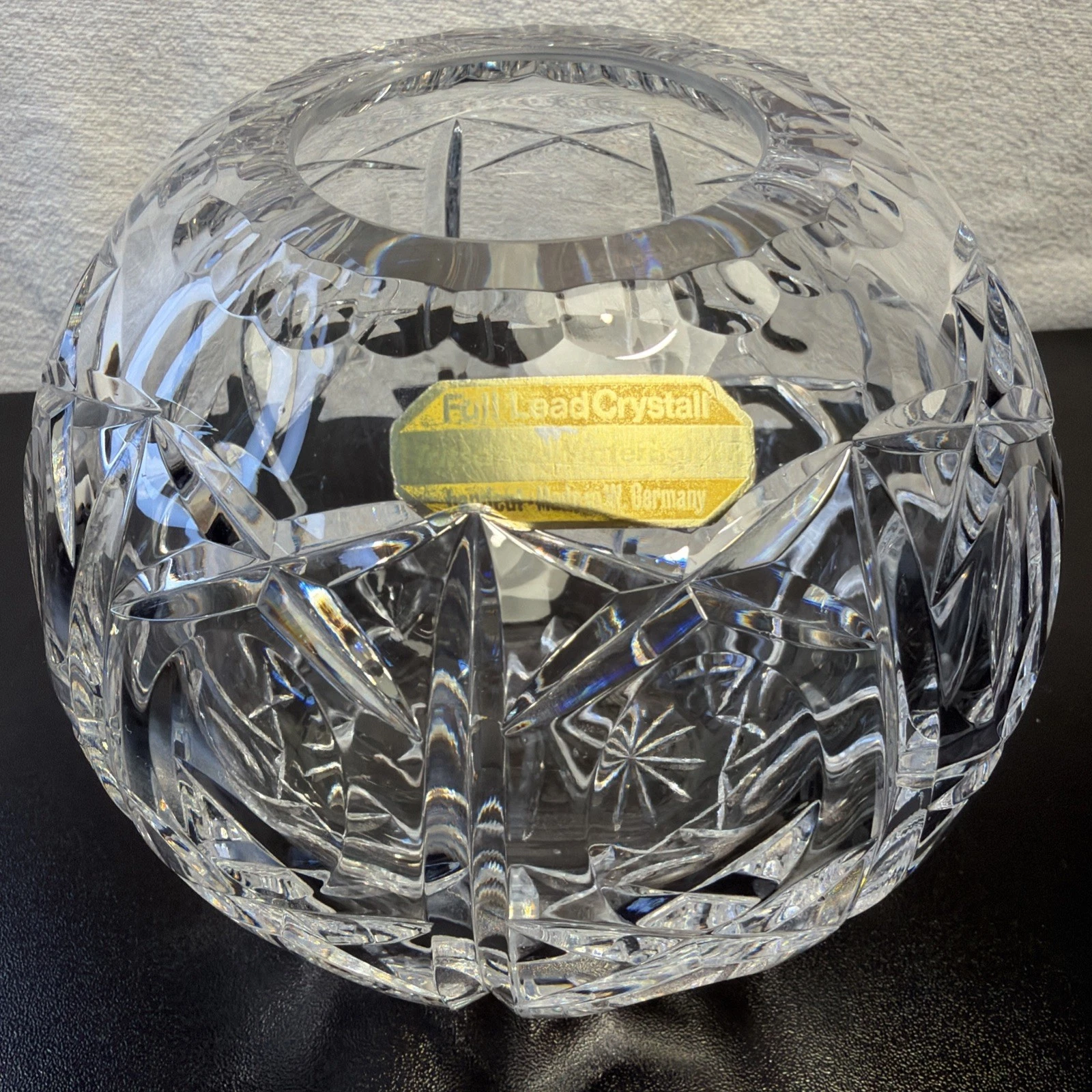 Vintage Tritschler Winterhalder Lead Crystal Rose Bowl Globe Vase W Germany Cut