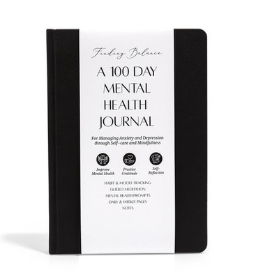 LIFTINSPIRE CO. Mental Health Journal - 100-Day Guided 8.6'' x 5.9'', Black