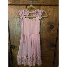 WEISSMAN - Kids Large LC Pink Lyrical Dance Costume Dress Lace Keyhole Back