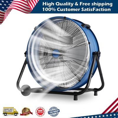 #ad 24quot; High Velocity Tilt Drum Fan 3 Speed 8800CFM Cooling for Industrial Floor Fan $90.99