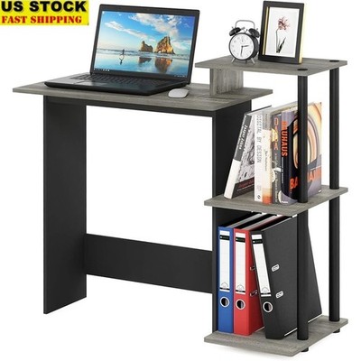 Compact Computer Desk W/ 3 Open Shelves Home Office Study Gaming Setup New