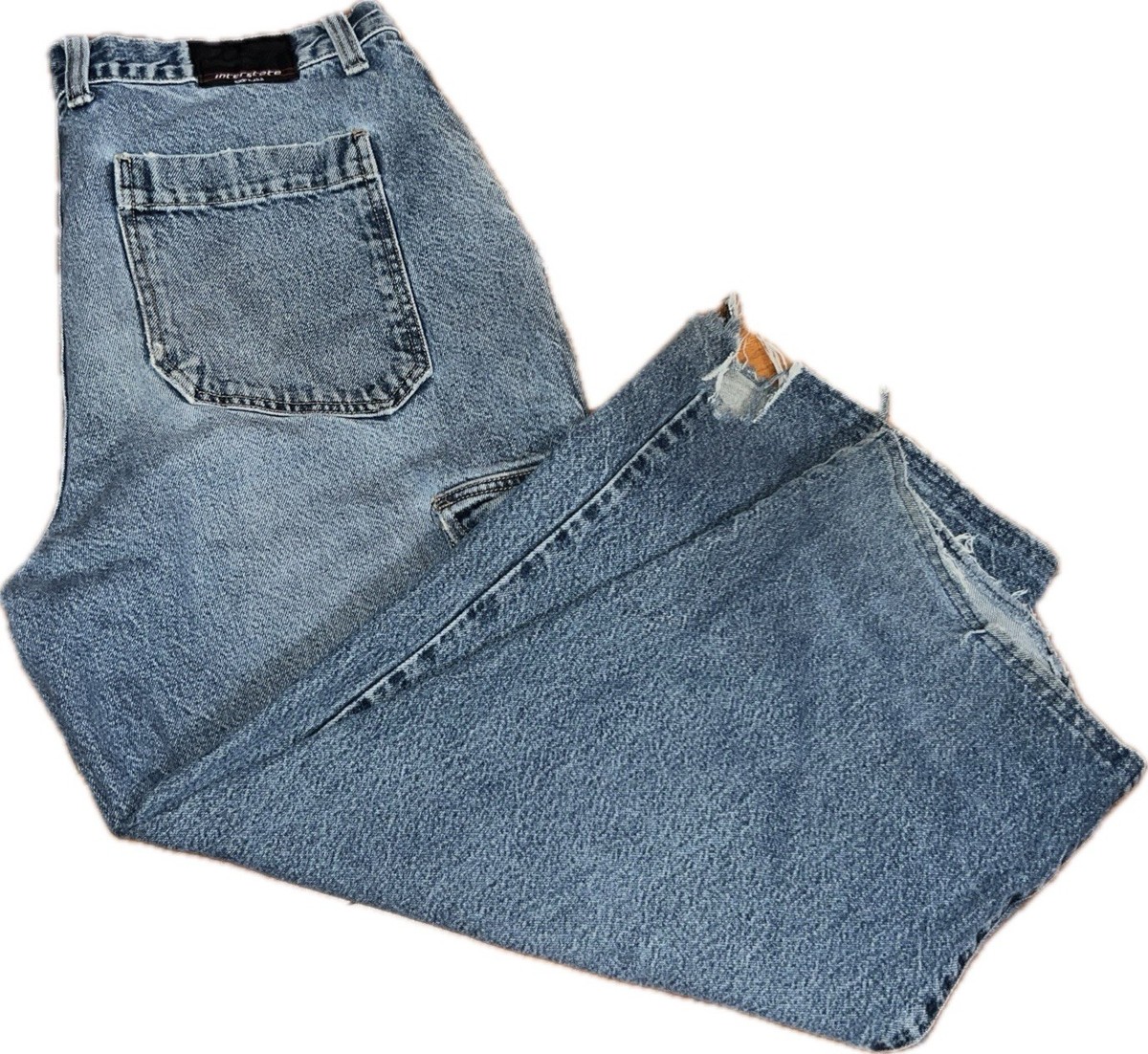 VTG RARE 90s/00s Interstate Baggy Cargo Jeans USA Men's 38