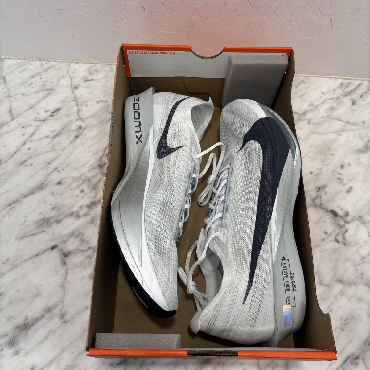 Men's 11 - Nike ZoomX StreakFly 2 White Obsidian Platinum Gridiron