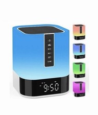 Mini-Hifi Night Light Bluetooth Speaker Alarm Clock Lamp Dimmable  New W/O Box
