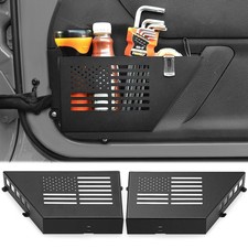 Metal Front Door Pocket Storage Box Compatible with 2007-2018 Jeep Wrangler J...