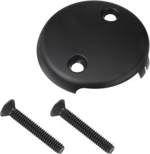 Black Tub Overflow Cover 3-1/8" Two Hole Bathtub Plate with 