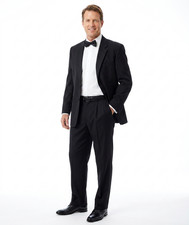 Calvin Klein Mens 2 Piece Tuxedo Suit 42R Jacket 36x29 Pants Black Wool Canada