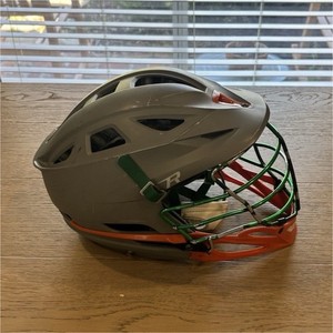 Cascade R Lacrosse Helmet Full Face NOCSAE Gray Orange Green Large Matte