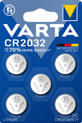 1x Varta CR2032 2032 Litihum 6032 Knopfzelle 3V Batterie 5er Blister Frisch