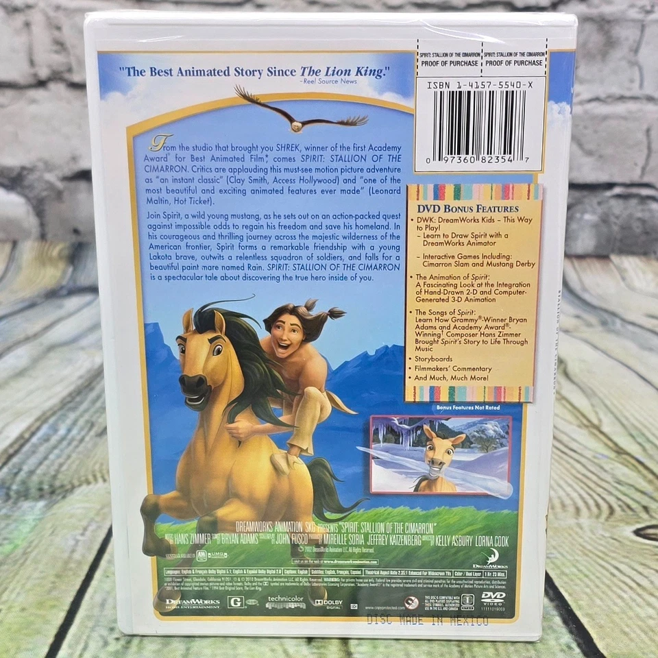 Spirit: Stallion of the Cimarron DVD Widescreen NEW Sealed DreamWorks 2002 - Image 2 of 3