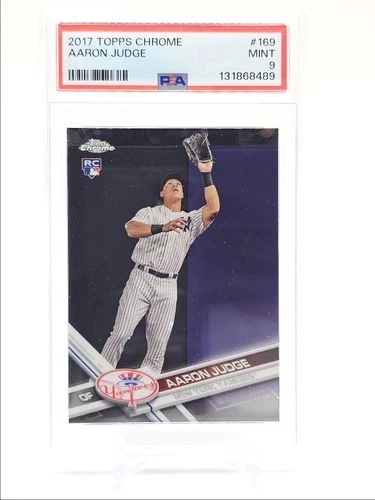 AARON JUDGE 2017 TOPPS CHROME ROOKIE BASEBALL YANKEES RC PSA 9 Q0849
