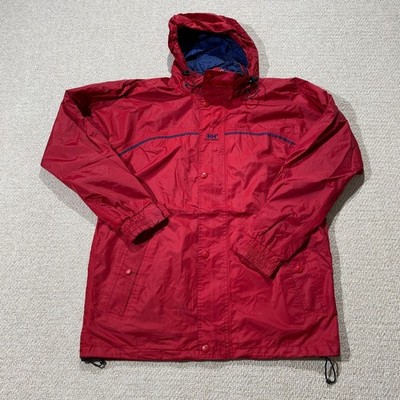 Vintage Helly Hansen Jacke Herren Medium Rot Wasserdicht Shell Regen Mantel Kapuze