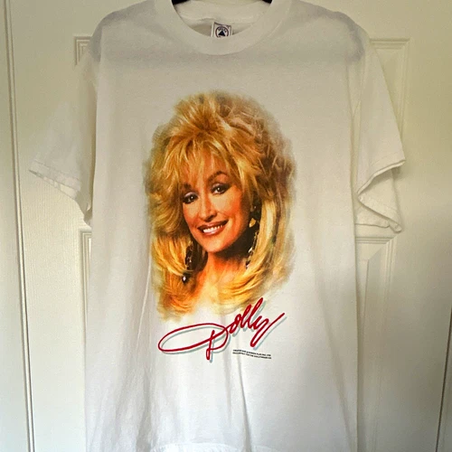 90s Dolly Dollywood Big Face Tee Crew Neck L/XL 1990s vintage concert t-shirt, vintage, size XL, single stitch, B+ condition
