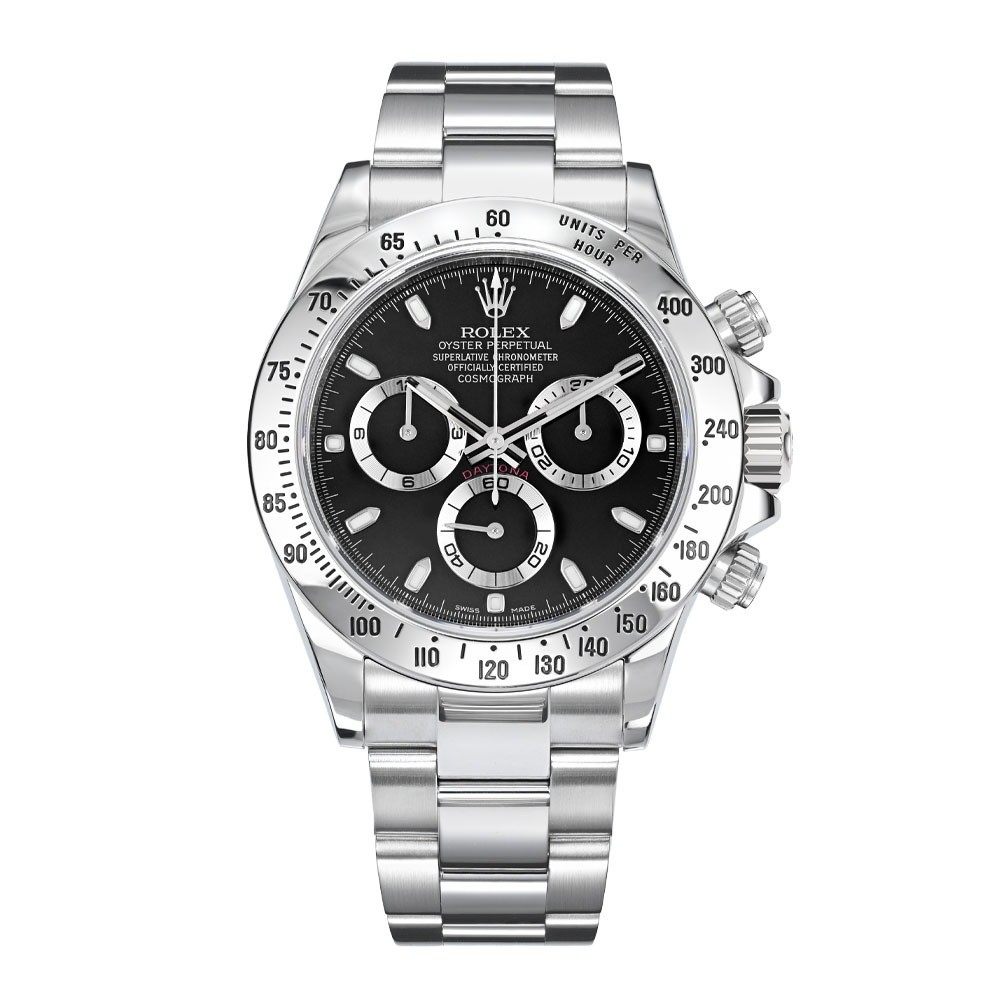 Rolex Daytona Black Index Hour Stainless