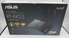 ASUS RT-AX55 AX1800 Dual Band WiFi 6 Gigabit Router, 802.11ax NEW Open Box