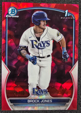 2023 Bowman Sapphire 1st Red Refractor /10 Brock Jones #BCP-115 Rays